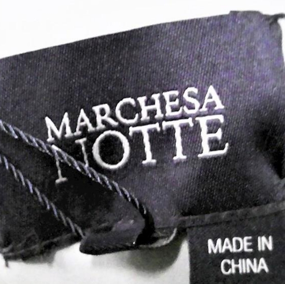 NWT MARCHESA NOTTE Glitter Tulle V-Neck Empire Waist A-Line Dress 8 Silver - Picture 11 of 12